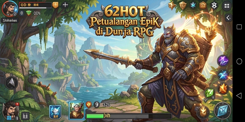 Tampilan gameplay menakjubkan dari 62HOT yang penuh aksi RPG.