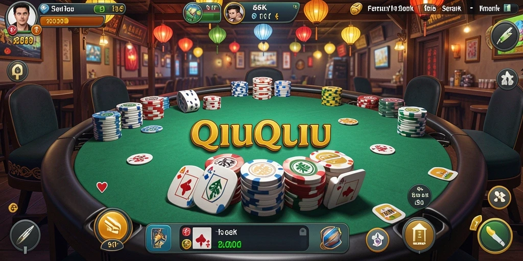 Tampilan gameplay QiuQiu yang seru dan kompetitif.