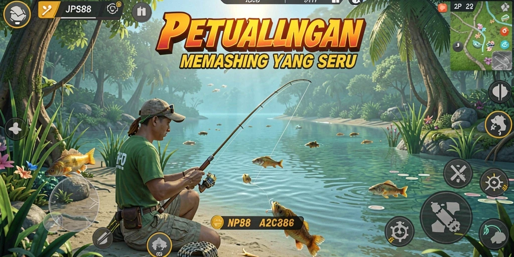 Tampilan gameplay JPS88 menampilkan aktivitas memancing yang seru.
