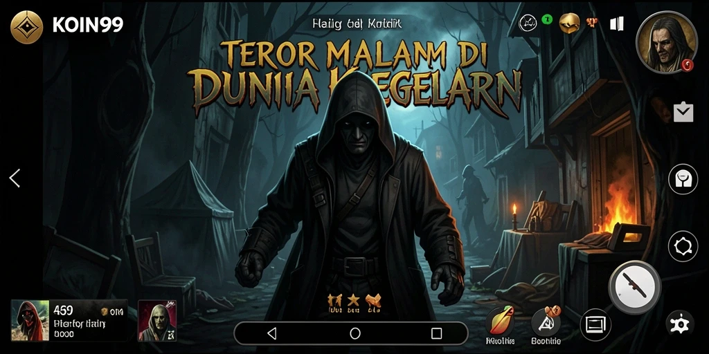 Tangkapan layar menunjukkan aksi menegangkan dalam KOIN99 dengan suasana mencekam.