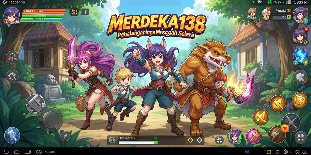 Tampilan gameplay seru dari MERDEKA138 dengan karakter anime beraksi.
