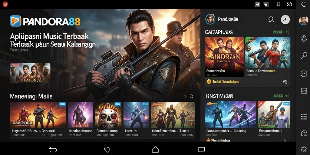 Screenshot utama PANDORA88 menampilkan gameplay musik yang interaktif dan menarik.
