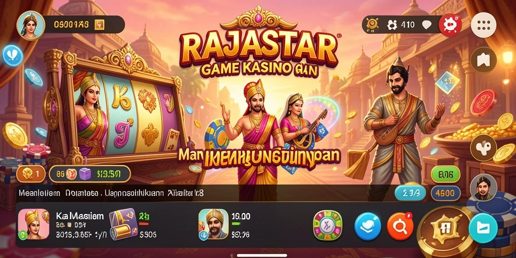 Tampilan gameplay RAJASTAR yang menarik dan penuh warna.