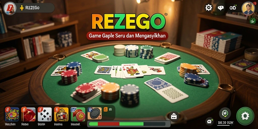 Screenshot REZEGO menunjukkan gameplay seru dari permainan Gaple.
