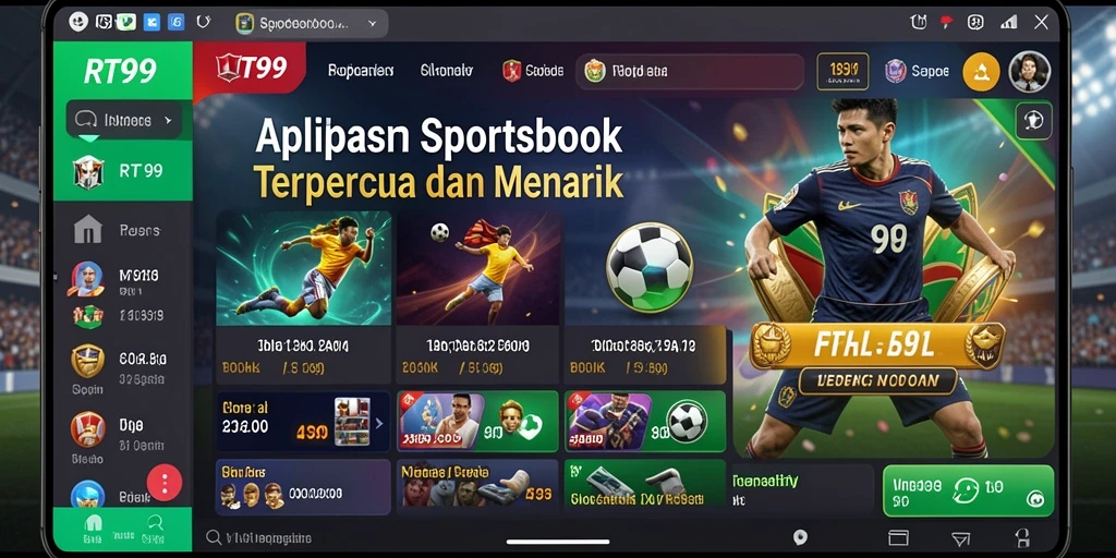 Tampilan antarmuka permainan Sportsbook RT99 yang menarik dan informatif.
