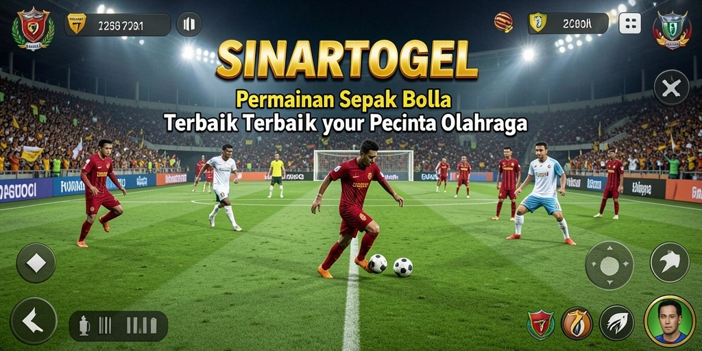 Tampilan gameplay SINARTOGEL yang menarik dan nyata di lapangan sepak bola.