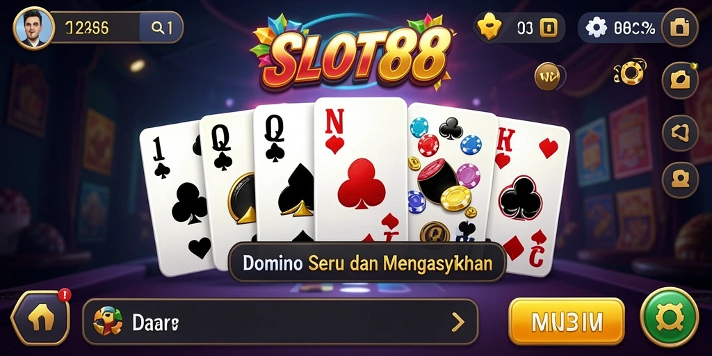 Tampilan gameplay menarik dari SLOT88 dengan berbagai karakter Domino.