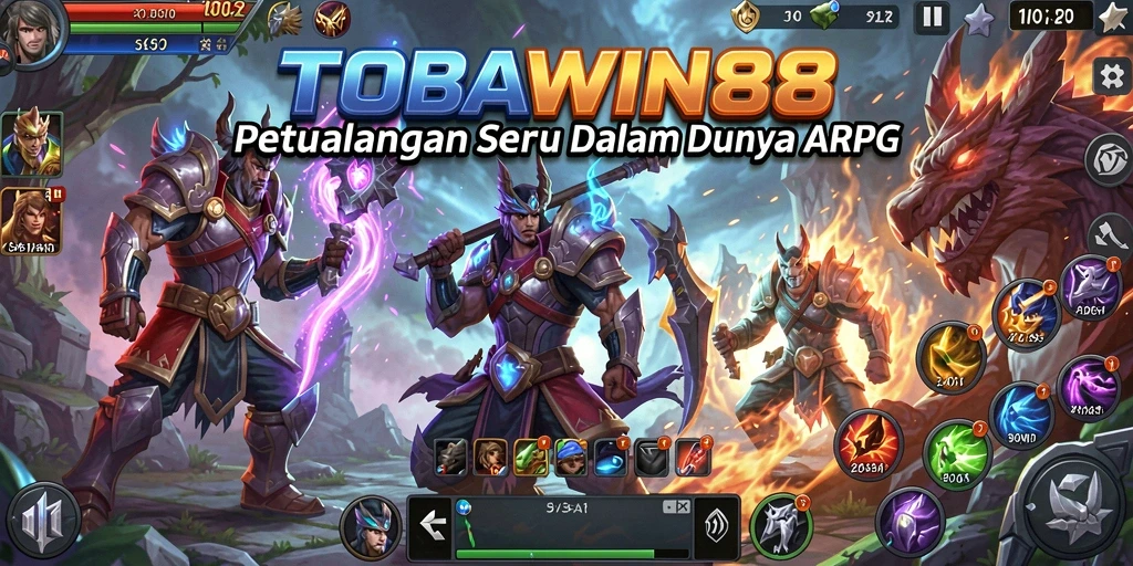 Screenshot gameplay TOBAWIN88 menunjukkan aksi seru dalam pertarungan ARPG.