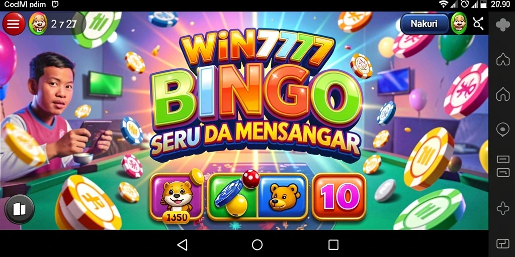Tampilan gameplay seru WIN777 dengan suasana permainan Bingo yang menarik.